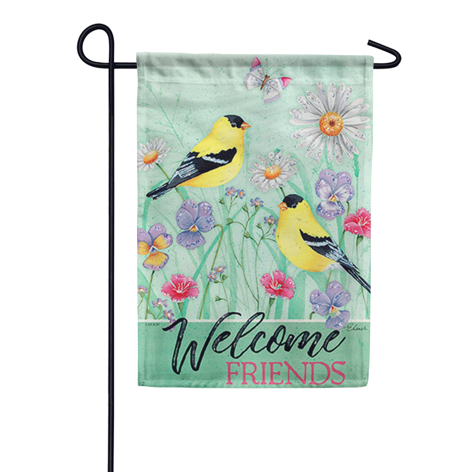 Carson Glittertrends Golden Friends Garden Flag