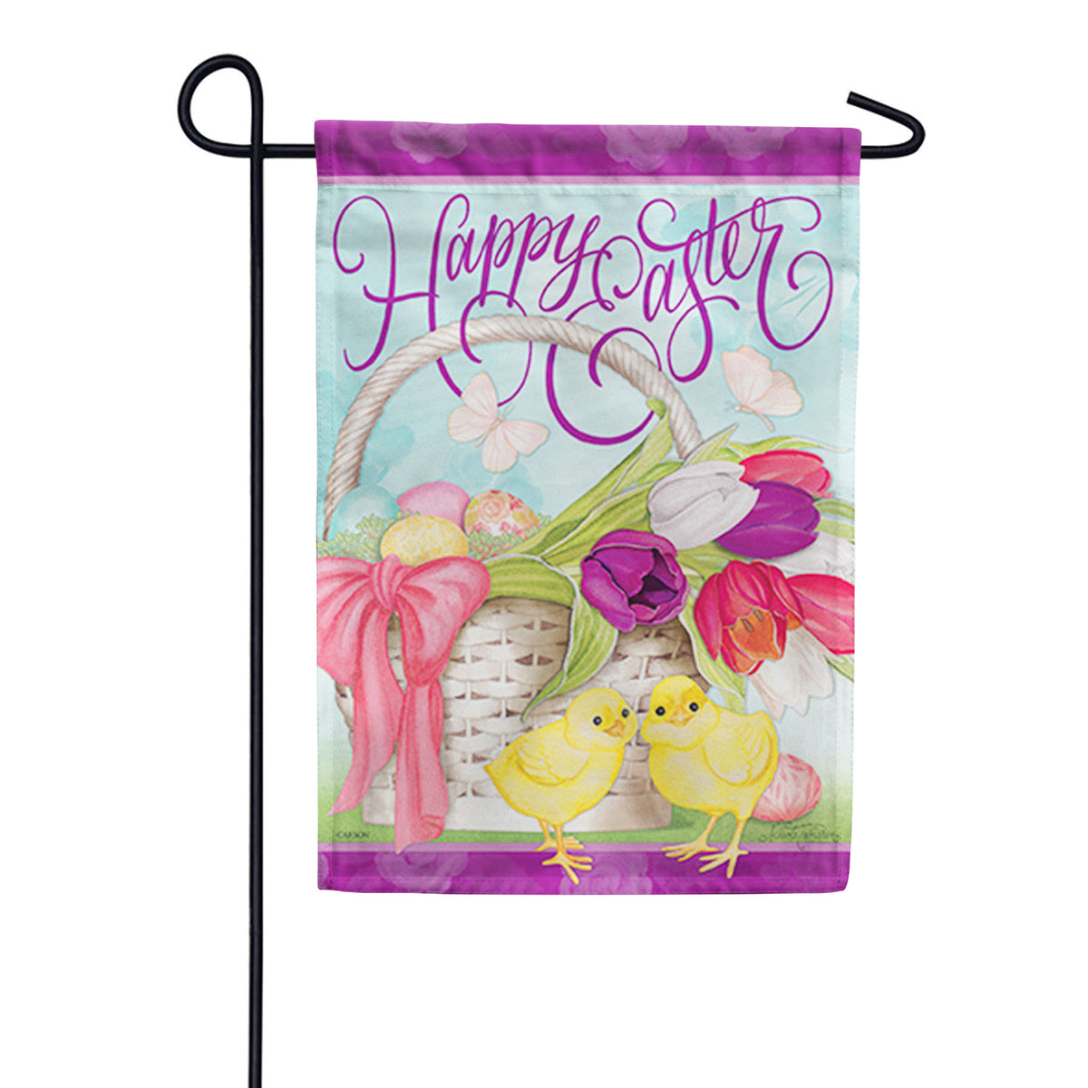 Carson Tulips & Chicks Garden Flag