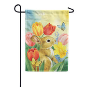 Carson Tulip Bunny Garden Flag