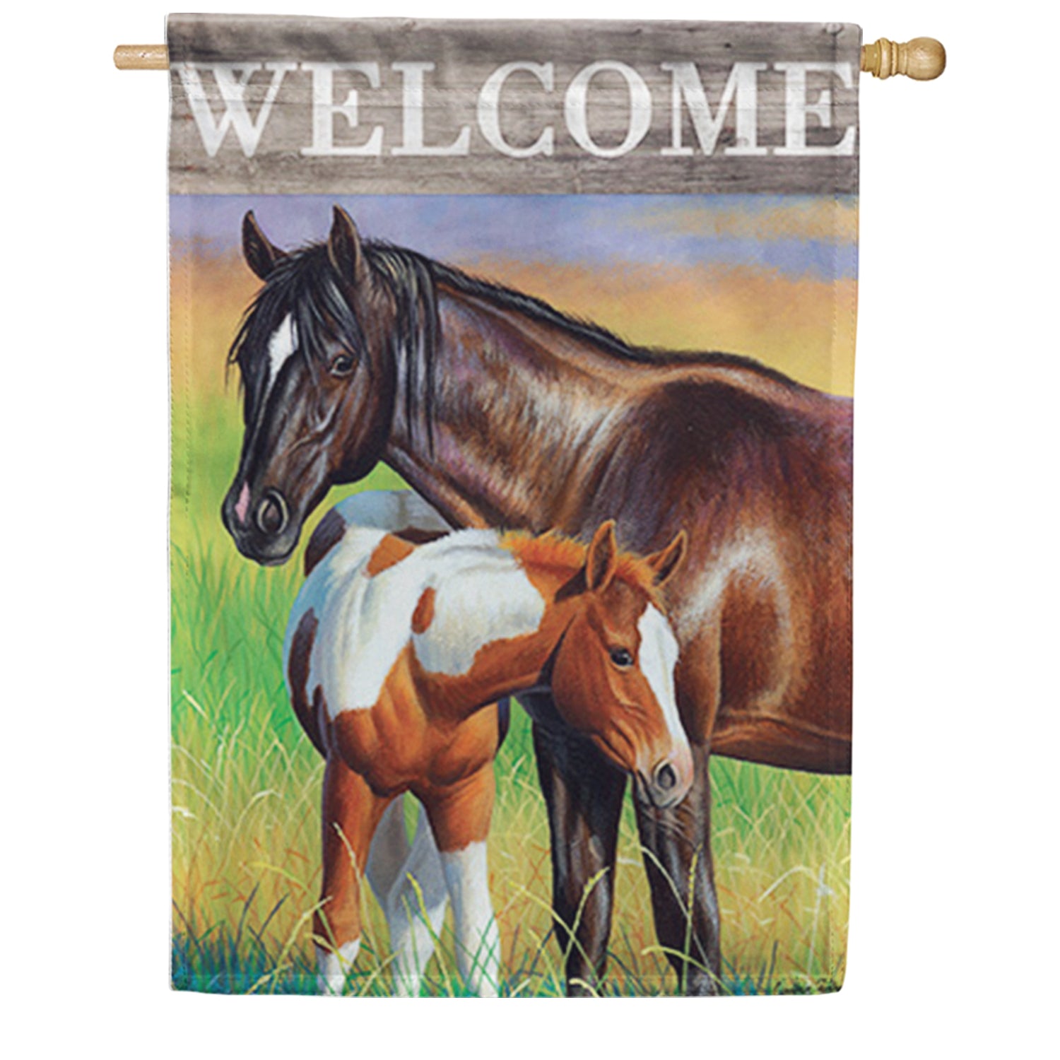 Carson Mare & Foal Garden Flag
