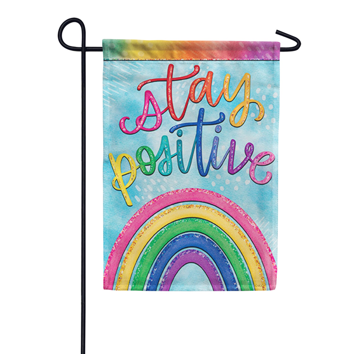Carson Glittertrends Garden Flag - Positivity