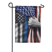 Carson Back the Blue Glitter Trends Garden Flag