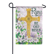 Carson Rejoice, He is Risen Foil Accent Garden Flag