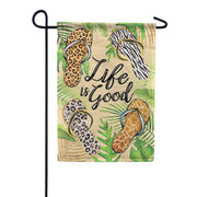 Carson Flops & Palms Foil Accent Garden Flag