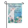 Carson Floral Dog Foil Accent Garden Flag