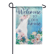 Carson Floral Dog Foil Accent Garden Flag