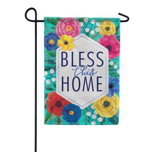 Carson Summer Floral Bless This Home Garden Flag