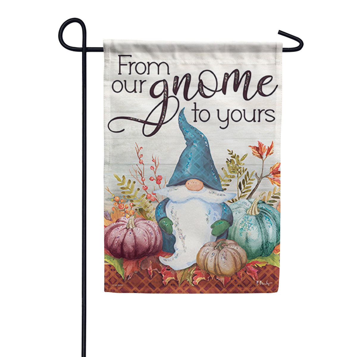 Carson Fall Gnome Glitter Trends Garden Flag