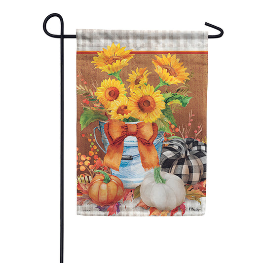 Carson Sunflowers & Gingham Garden Flag