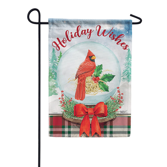 Carson Cardinal Snow Globe Garden Flag