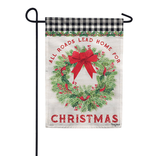 Carson All Roads Lead Home For Christmas Garden Flag