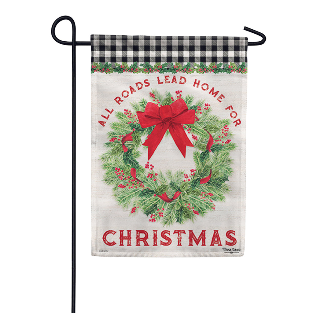 Carson All Roads Lead Home For Christmas Garden Flag