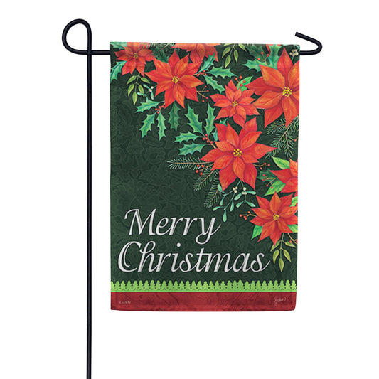 Carson Red Poinsettias Garden Flag