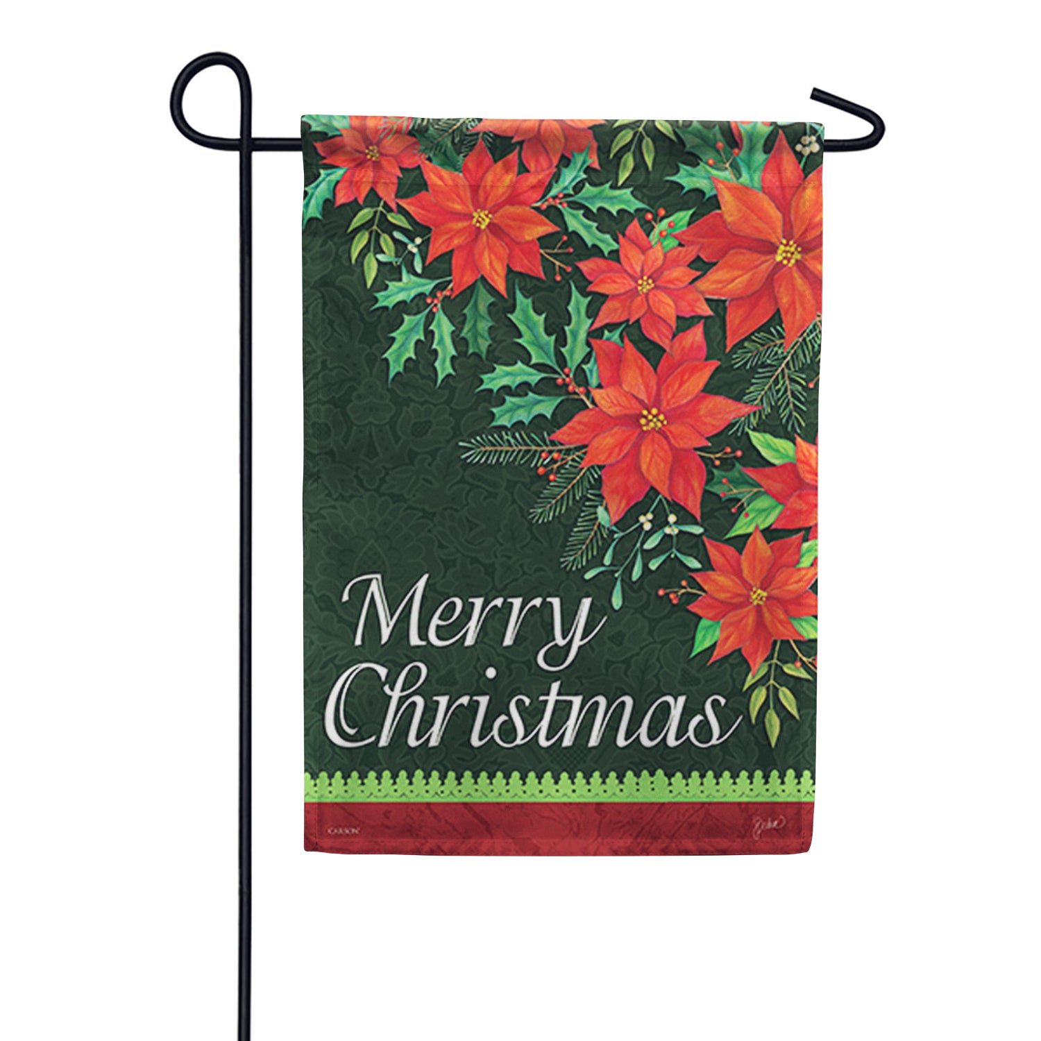 Carson Red Poinsettias Garden Flag