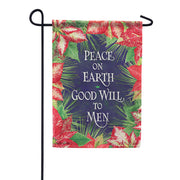 Carson Poinsettia Frame Garden Flag