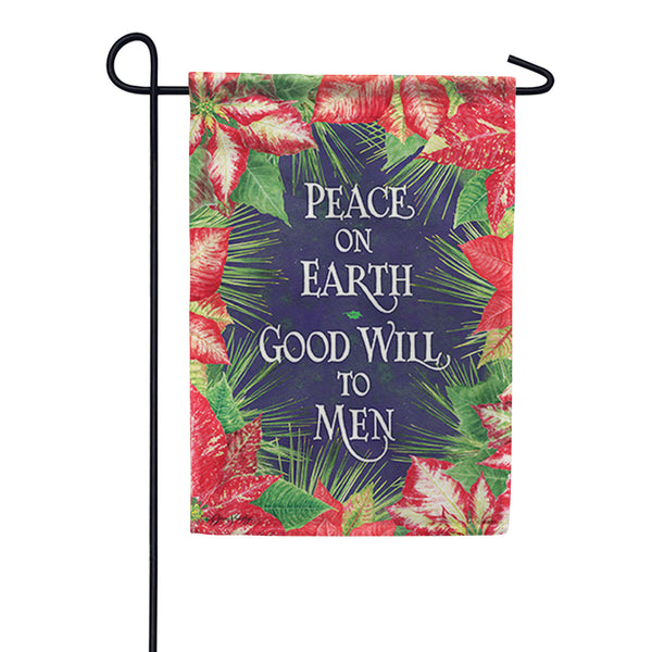 Carson Poinsettia Frame Garden Flag