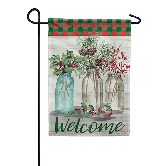 Carson Holly, Berries & Pine Garden Flag
