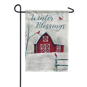 Carson Winter Barn Garden Flag