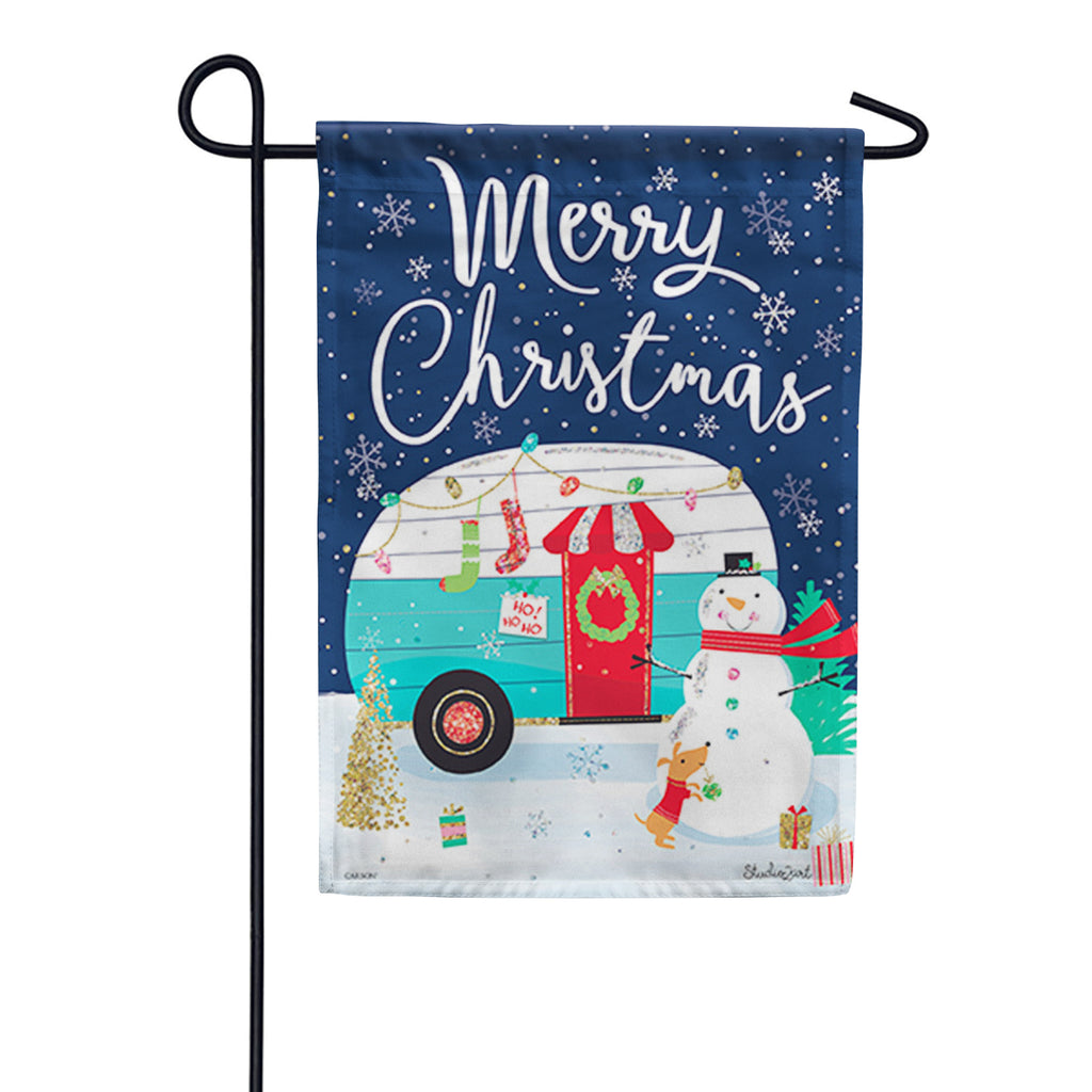 Carson Christmas Camping Glitter Trends Garden Flag