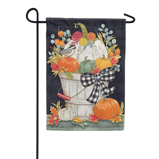 Carson Autumn Bucket Glitter Trends Garden Flag