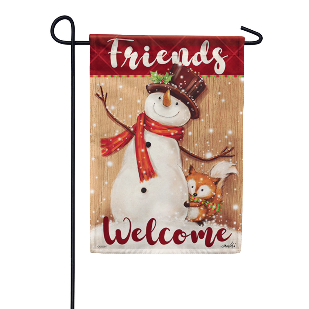 Carson Snowman & Fox Garden Flag