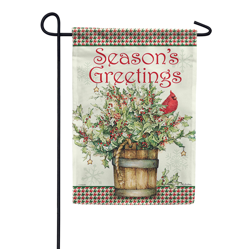 Carson Holly Bucket Garden Flag