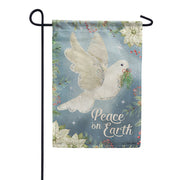 Carson Glittertrends Garden Flag - Peace Dove