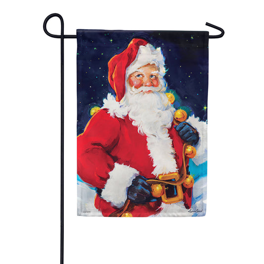Carson Santa's Big Night Garden Flag
