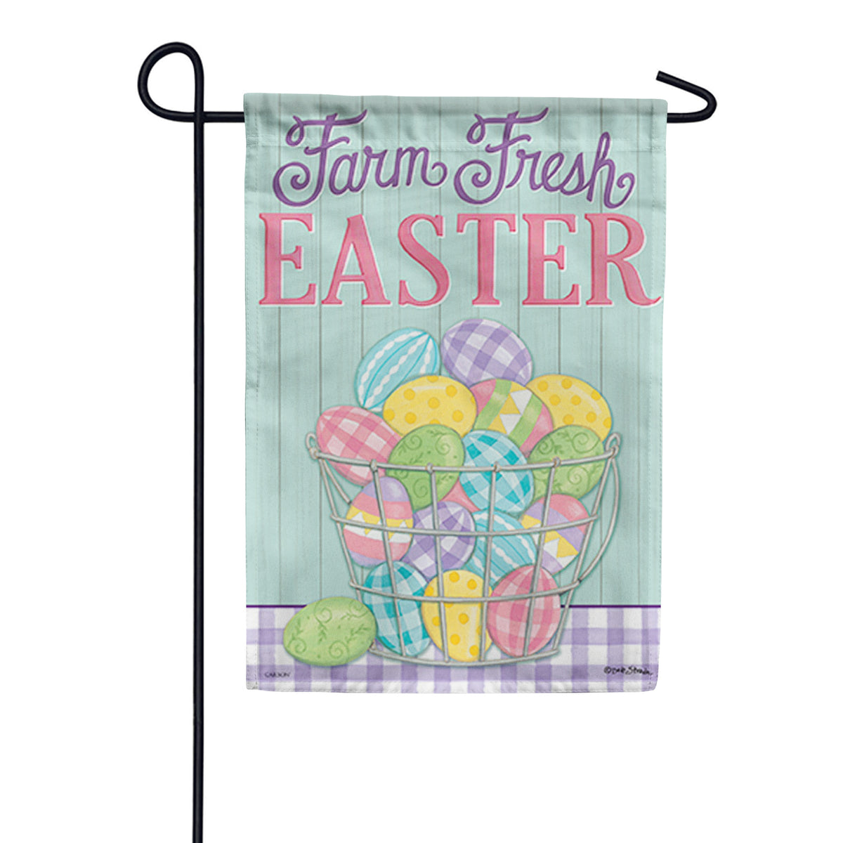 Carson Basket of Eggs Garden Flag