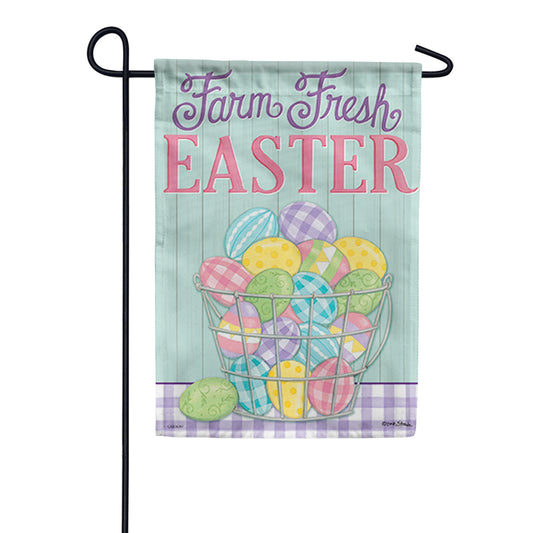 Carson Basket of Eggs Garden Flag