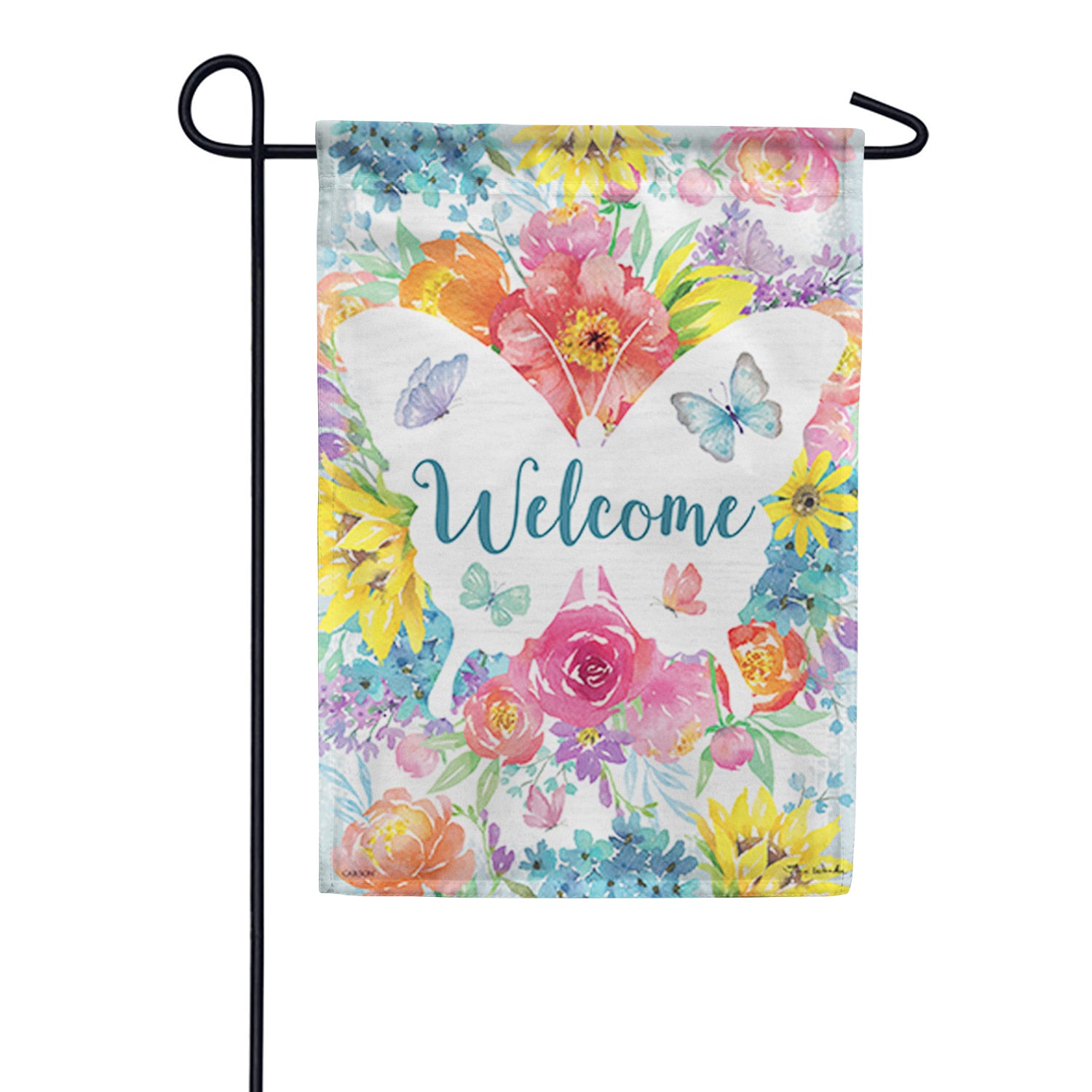Carson Butterfly Welcome Garden Flag