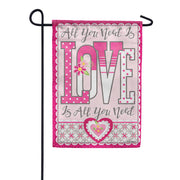 Carson Love is All You Need Shimmer Garden Flag