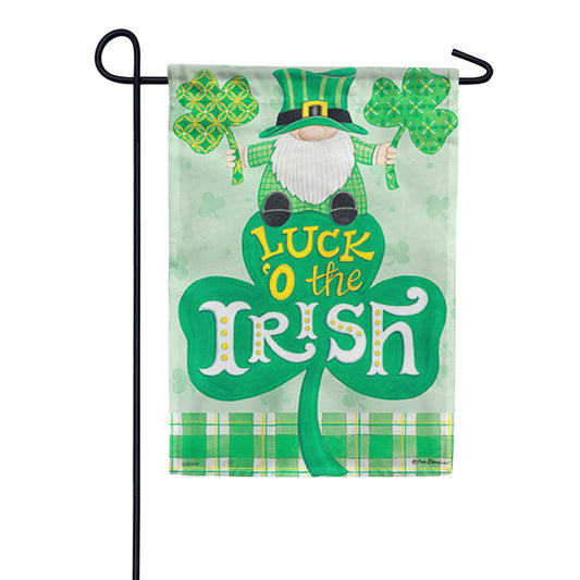 Carson Irish Gnome Lucky Glitter Trends Garden Flag