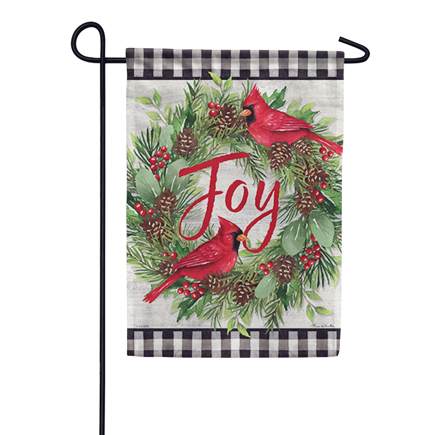 Carson Cardinal Wreath Garden Flag