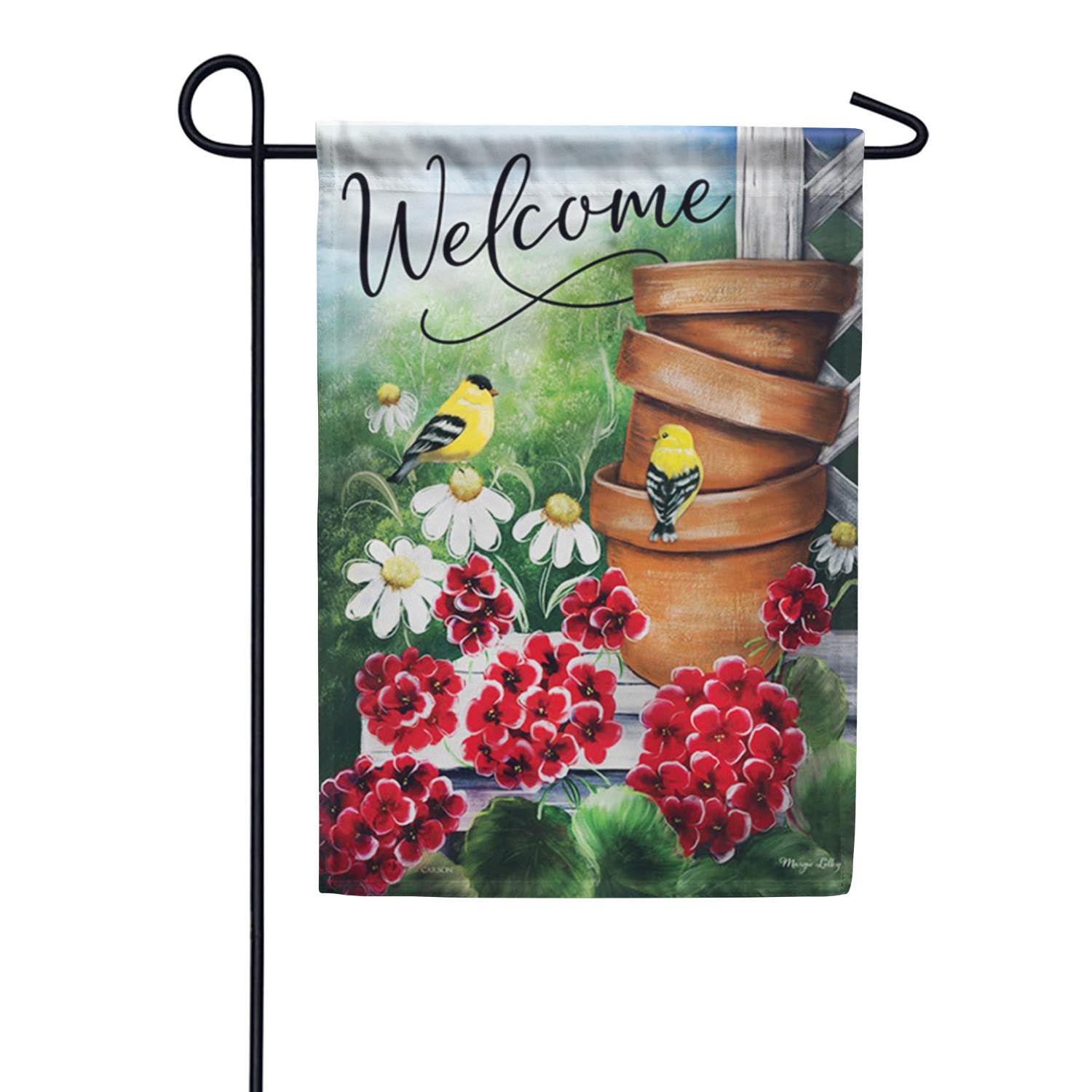 Carson Summer Geranium Pots - Garden Flag