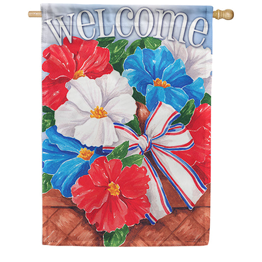 Carson Patriotic Petunias House Flag