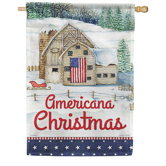 Carson Americana Christmas Farmhouse House Flag