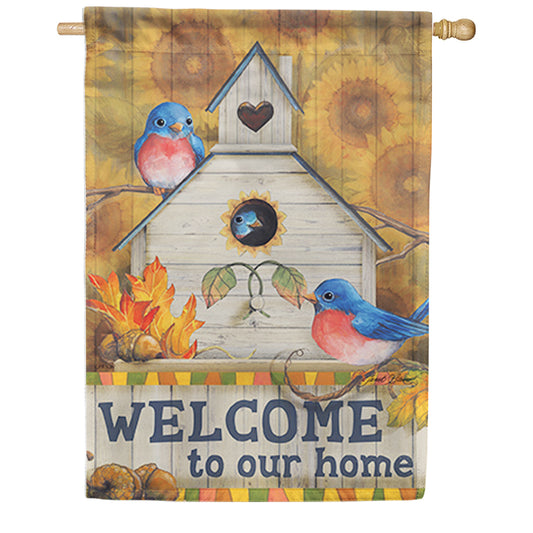 Carson Autumn Bluebirds House Flag
