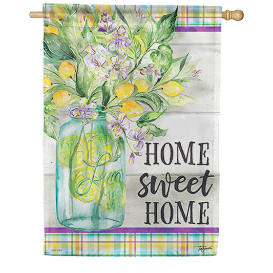 Carson Home Sweet Lemons Dura Soft House Flag