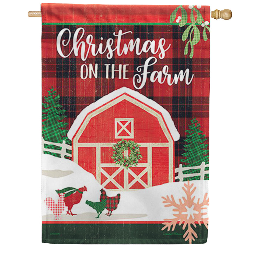 Carson Holiday Farm House Flag