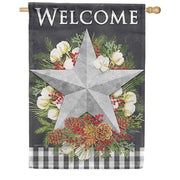 Carson Farmhouse Christmas Welcome House Flag