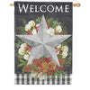 Carson Farmhouse Christmas Welcome House Flag