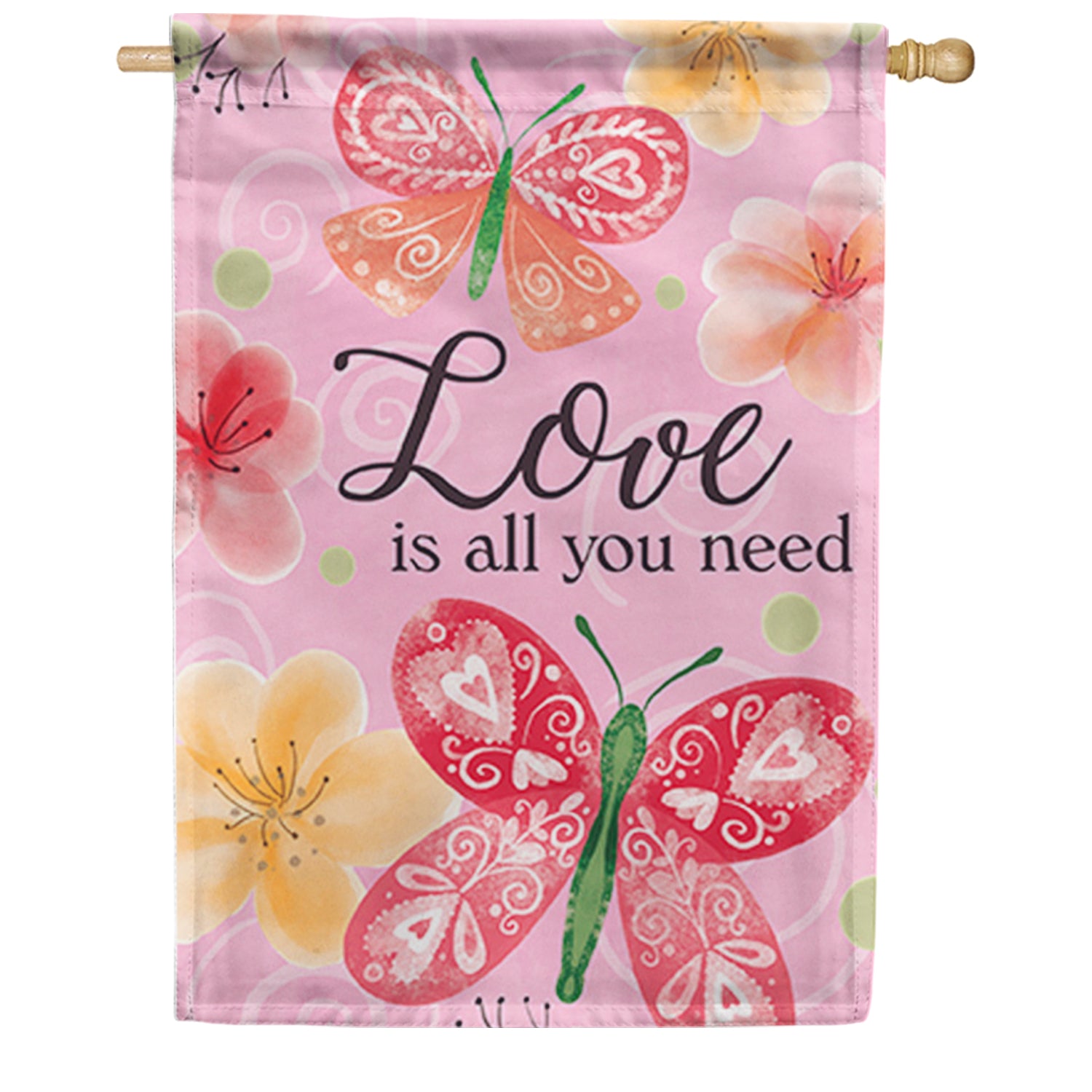 Carson Butterfly Love House Flag