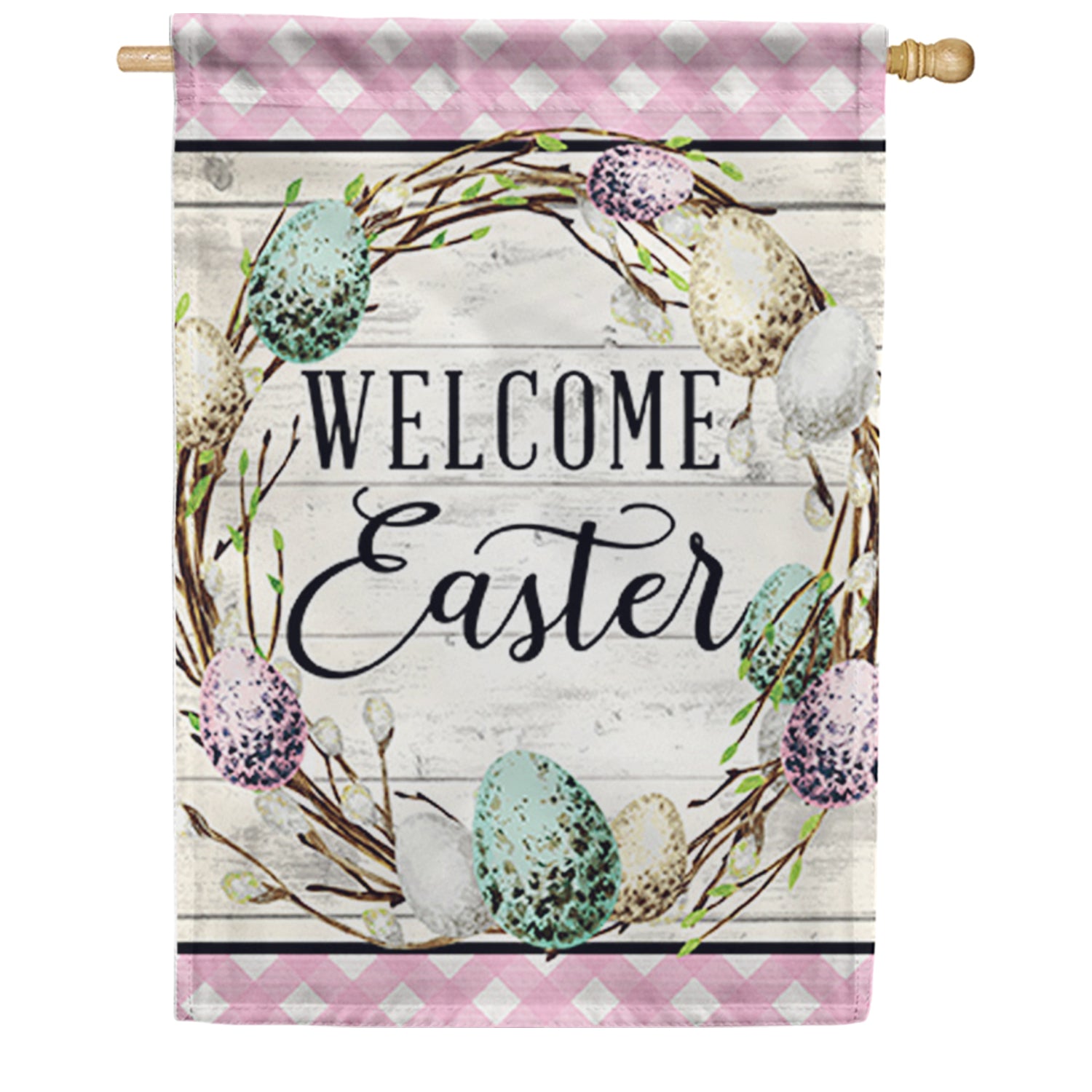 Carson Farmhouse Easter House Flag