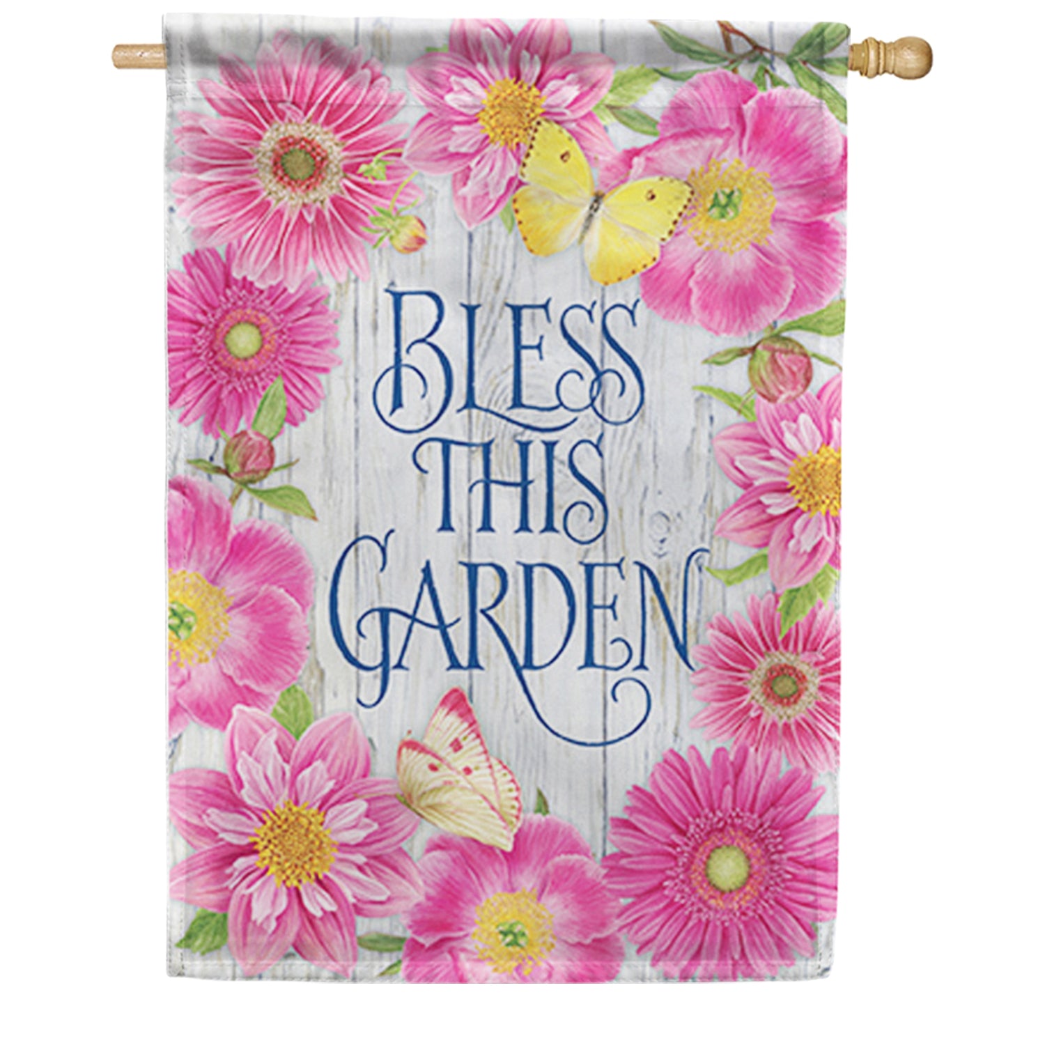 Carson Pink Botanical House Flag