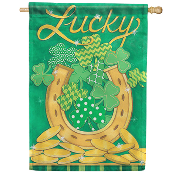 Carson Lucky Horseshoe House Flag