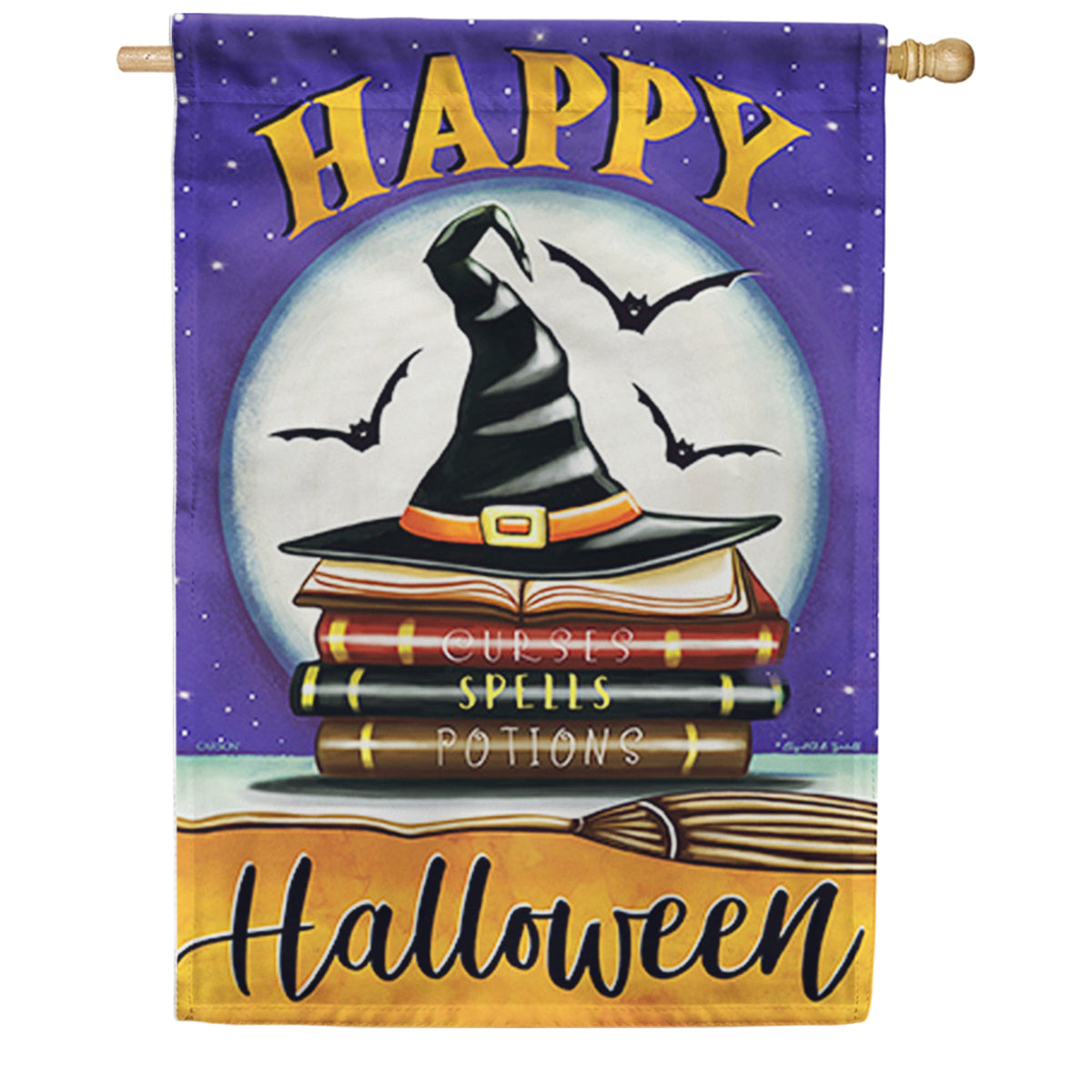 Carson Witch Hat & Books House Flag