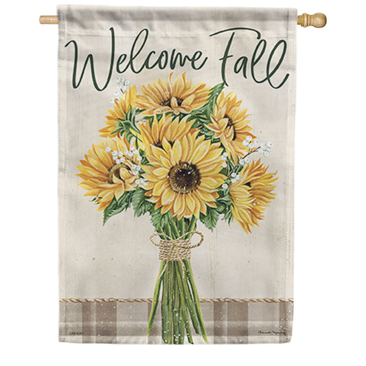 Carson Autumn Bouquet Welcome House Flag