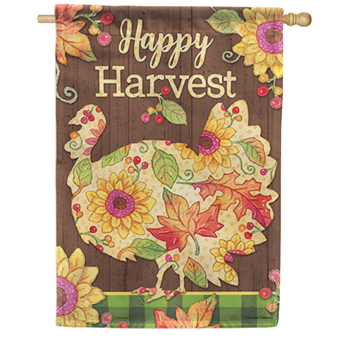 Carson Happy Harvest Turkey House Flag