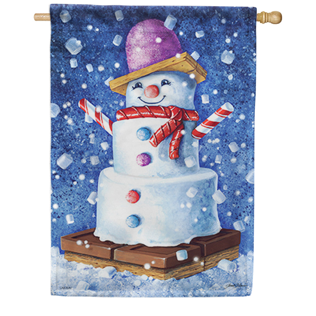 Carson S'More Snow Please House Flag